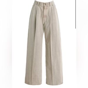 Ruadh The Archer Rigid High Rise Wide Leg Jeans light grey size 25 pleated